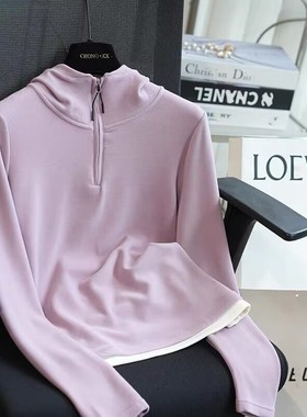 燕小麦温暖担当！Lu家羊绒拉链连帽卫衣厚款秋冬保暖慵懒叠穿绒衫