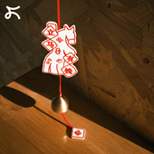 左咸敦道立马有钱黄铜风铃刺绣福字风铃挂件中国风家居装 饰小挂饰