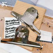 左咸敦道原创创意办公文件夹高颜值强力不锈钢书夹乐谱纸张画板夹