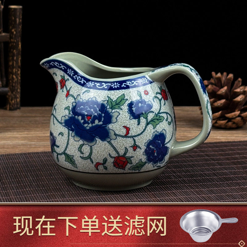 青花瓷大号公道杯家用功夫茶具茶渣分茶过滤器陶瓷茶海泡茶均匀杯,餐饮具,公道杯,淘宝优惠券,粉丝福利购,淘宝优惠卷