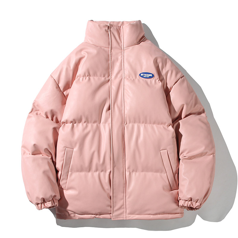 EY124白底平铺冬季新款港风潮加厚立领贴标皮衣棉服棉衣外套P128,男装皮衣,电商C306