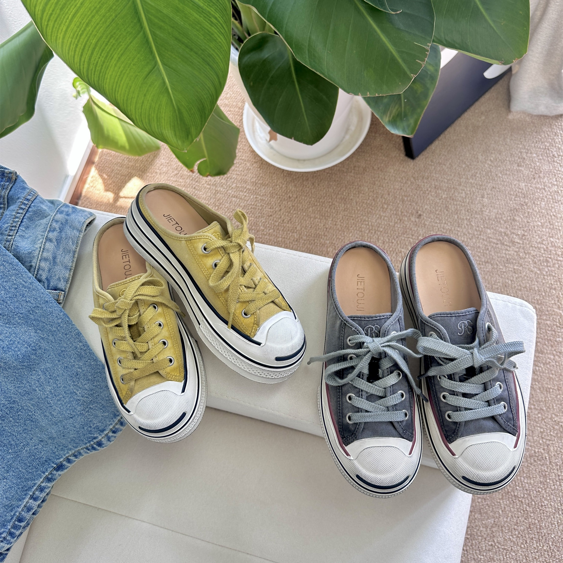 断码−−−街头季女鞋水洗牛仔包头拖复古做旧休闲板鞋,女鞋,包头拖,淘宝优惠券,粉丝福利购,淘宝优惠卷