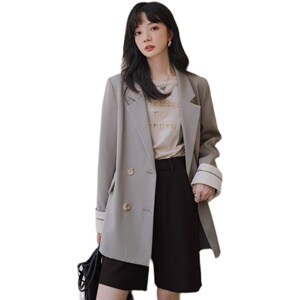 现货 2色！数据好 感织带撞色西装小西服207-J9678P115控178图片
