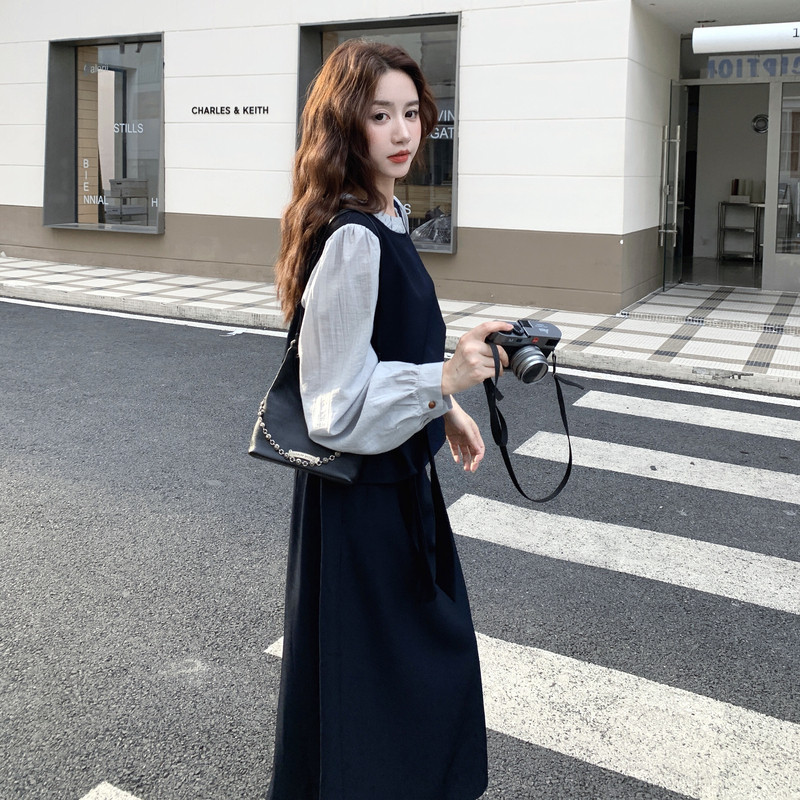 新款现货假两件上衣半裙2件套套装207-198P165控238,女装套装/套裙,卡莱