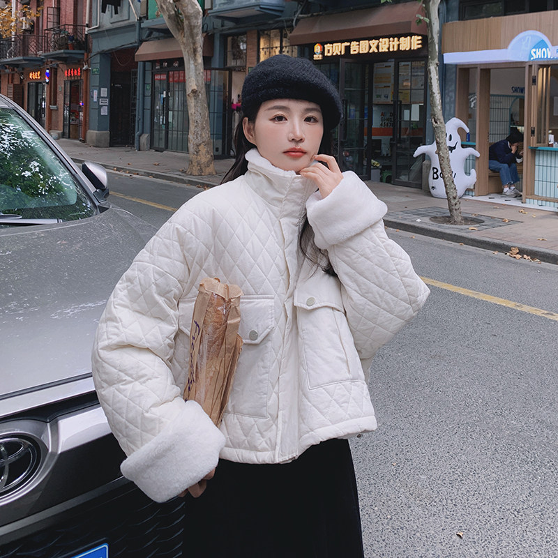 现货 兔毛内胆毛毛派克服菱格衣207-J8823P185控268图片
