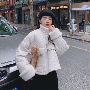 现货 兔毛内胆毛毛派克服菱格衣207-J8823P185控268图片