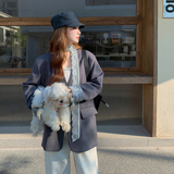 【新款】蕾丝拼接飘带西装207-8037P155控248，女装西装，卡莱