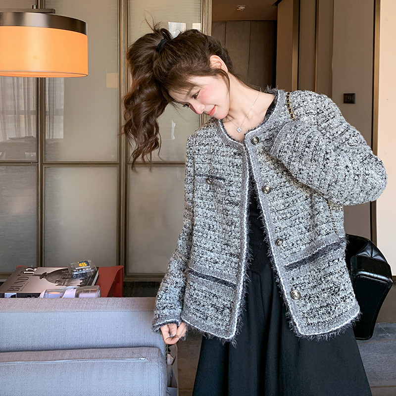 【现货】秋季新款拼接宽松小香风外套207-1062P150控218,女装短外套,卡莱