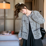 【现货春款】数据好拼接宽松小香风外套207-1062P150控218，女装短外套，卡莱