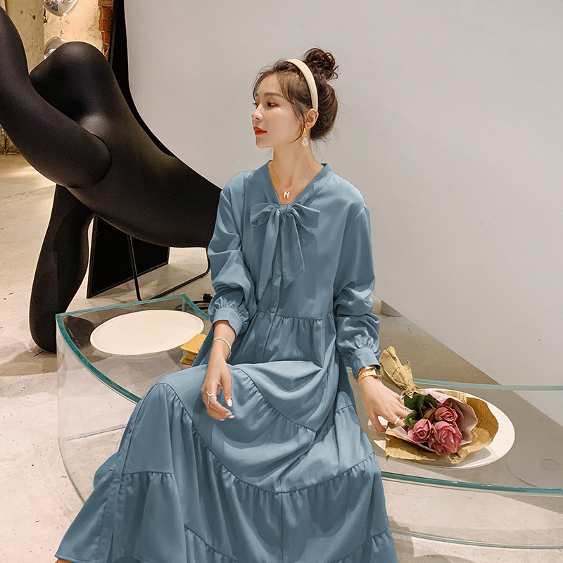 2022春款现货高转化新款连衣裙系带蛋糕裙207-J780P95K148，女装连衣裙，卡莱