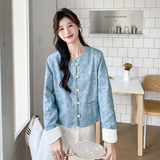 【新款】风拼接亮片新中式短外套207-8053P155控248，女装短外套，卡莱