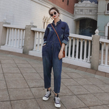 现货主推款高转化系带减龄复古牛仔连体裤207-J523P115控168，女装牛仔裤，卡莱