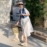 白色衬衫连衣裙套装女夏2025新款设计感牛仔马甲时尚穿搭两件套潮，女装连衣裙，卡莱