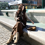 【新款】麂皮马甲衬衣半裙围巾4件套装207-8039P225控368，女装套装/套裙，卡莱