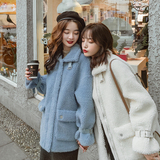 现货2色！烫金皮毛一体羊羔毛外套207-J9188P150控238，女装短外套，卡莱