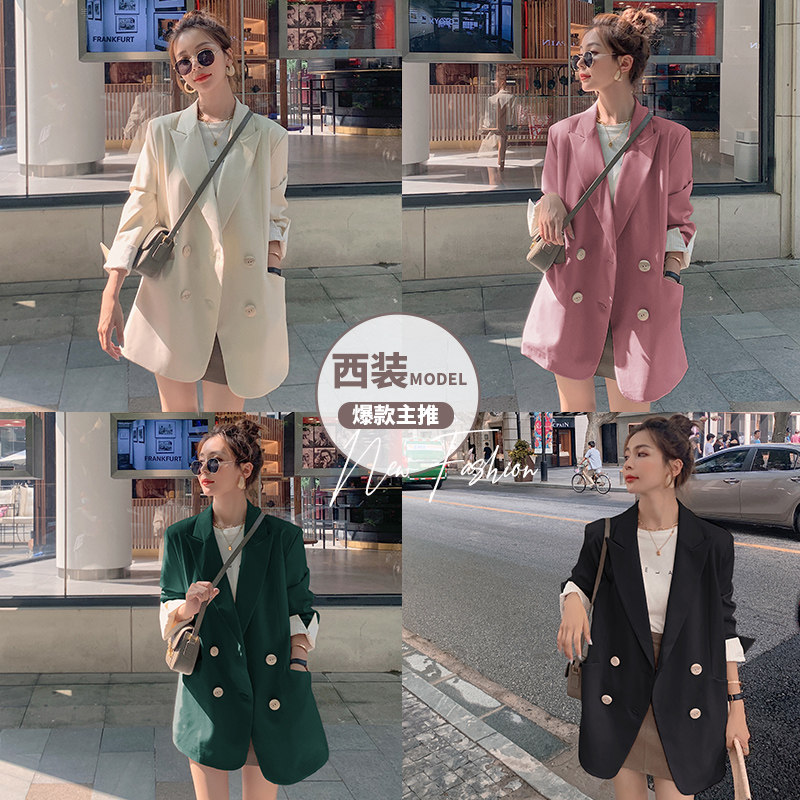 2022年春秋新款女韩版气质英伦风白色小西装外套炸街时尚西服上衣,女装西装,卡莱