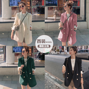 2022年春秋新款女韩版气质英伦风白色小西装外套炸街时尚西服上衣图片