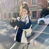 【现货低退货】数据好连帽冲锋衣外套短款风衣207-018P145控228，女装短外套，卡莱