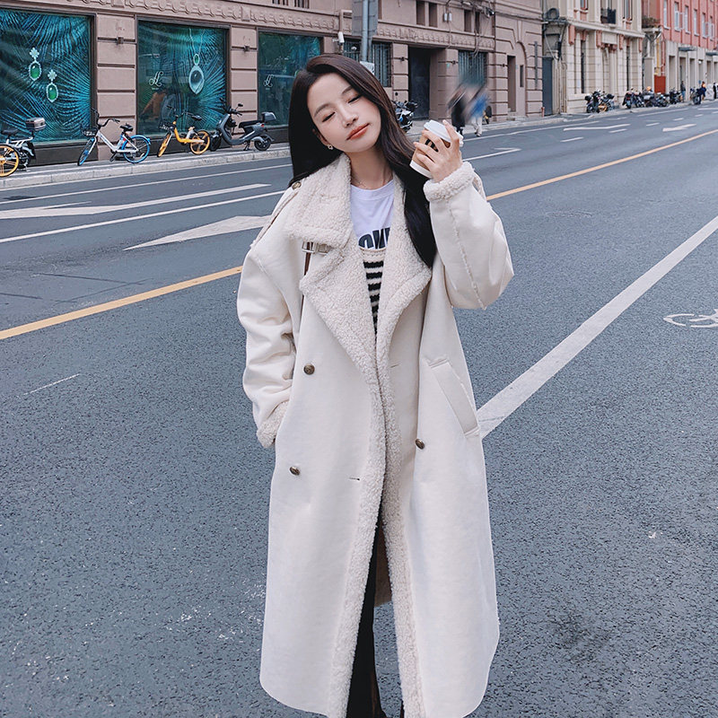 现货羊羔毛皮毛一体中长款机车服外套207-J8862P195控278,女装棉衣/棉服,卡莱