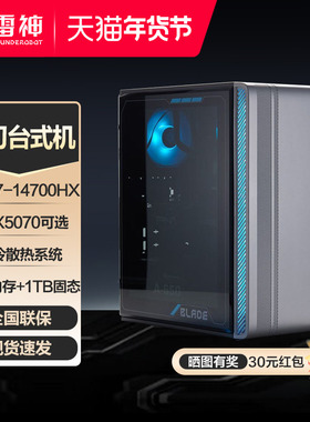 雷神黑武士·猎刃台式机主机i7酷睿RTX5070/5060显卡32G内存1TB大容量固态游戏电竞办公商用电竞电脑台式主机