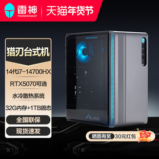 雷神黑武士·猎刃台式机主机i7酷睿RTX5070/5060显卡32G内存1TB大容量固态游戏电竞办公商用电竞电脑台式主机