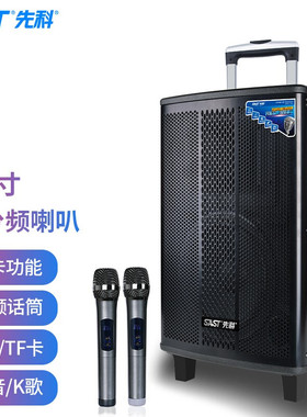 先科SA155户外广场舞音响唱歌直播音箱充电15寸智能蓝牙无线话筒