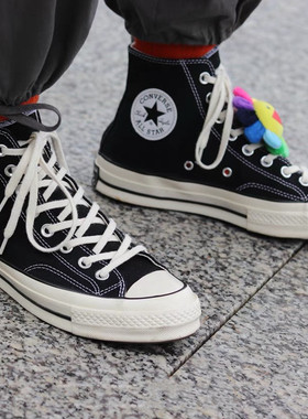 匡威converse1970s三星标黑色高低帮男女鞋帆布鞋162050C 162058C
