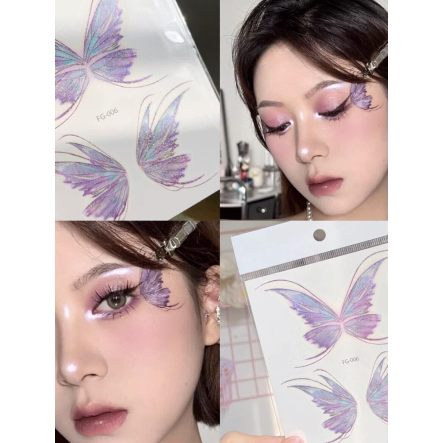 高级感脸部贴纸饰品儿童节舞台妆表演脸上眼角蝴蝶贴花化妆装饰