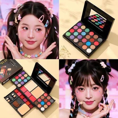 彩色眼影儿童舞台妆彩妆蓝绿紫珠光细闪眼影盘显色闪亮表演出化妆