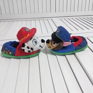 出口欧美儿童棉拖鞋卡通小狗汪汪队阿奇毛毛造型可爱萌宠保暖冬季