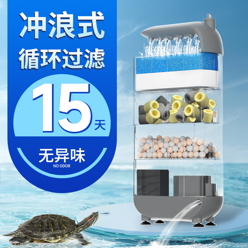 龟缸过滤器乌龟低水位过滤器专用乌龟缸过滤循环系统吸粪吸便静音