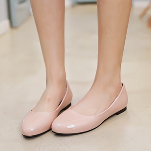 43漆皮44粉红45 女鞋 41一52百搭平底单鞋 特大码