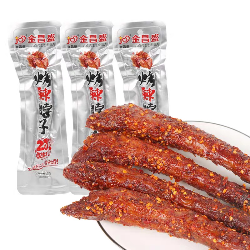 金昌盛烤辣脖子長(zhǎng)鹵脖非鴨脖子香辣味糖醋味肉類烤脖整根風(fēng)干零食