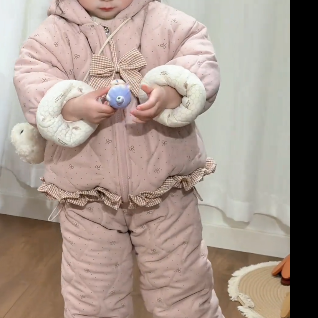 2025冬季新款女童三层夹棉加厚棉衣棉裤家居套装,童装/婴儿装/亲子装,家居服套装,淘宝优惠券,粉丝福利购,淘宝优惠卷