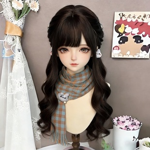 假发女长卷发65cm黑色自然罗马卷发lolita日常甜美假发整顶全头套