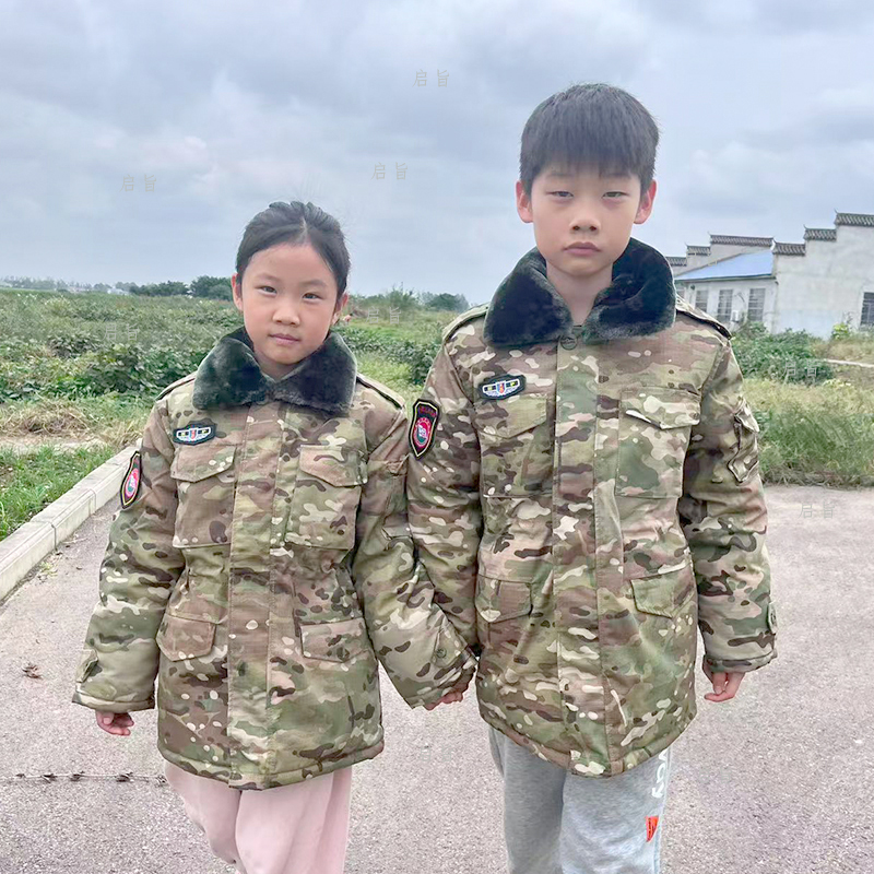 儿童迷彩棉大衣冬季加厚保暖