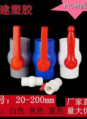 PVC给水球阀4分2025324050637590110内丝内插口螺纹塑料内牙阀门