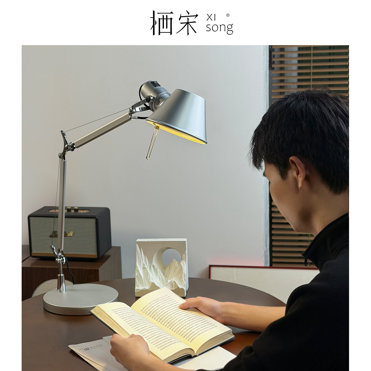 Tolomeo中古摇臂台灯床头书房设计师工业风机械工作台护眼阅读灯
