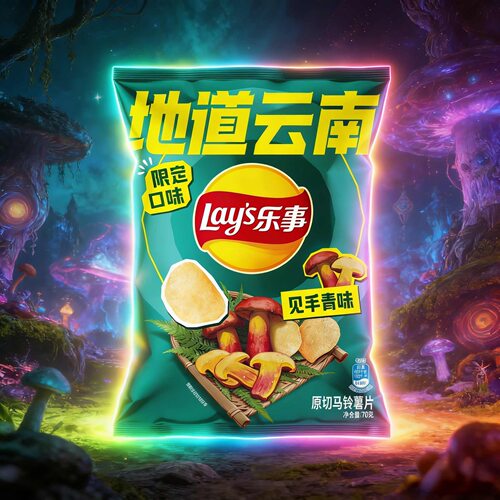 乐事薯片限定口味见手青味70克袋装休闲零食特色小吃