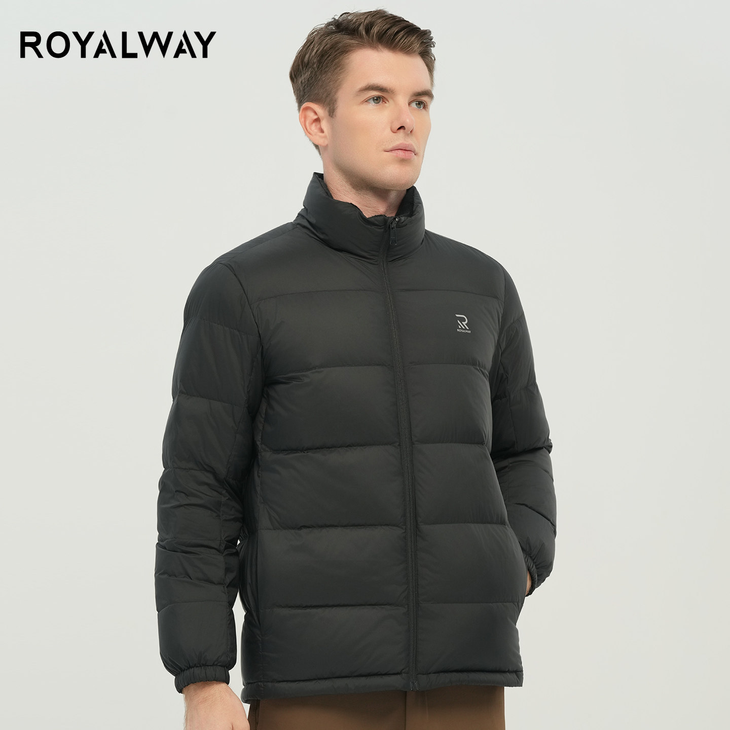 royalway男式立领羽绒服防风保暖修身户外休闲
