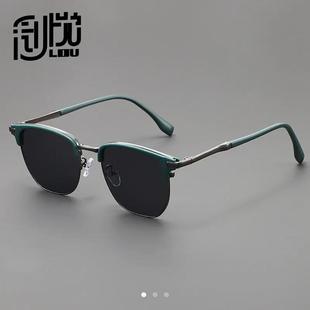 SOVOB眼镜尼龙康复古墨绿太阳镜铂丽夫人清偏光镜开车遮阳墨镜