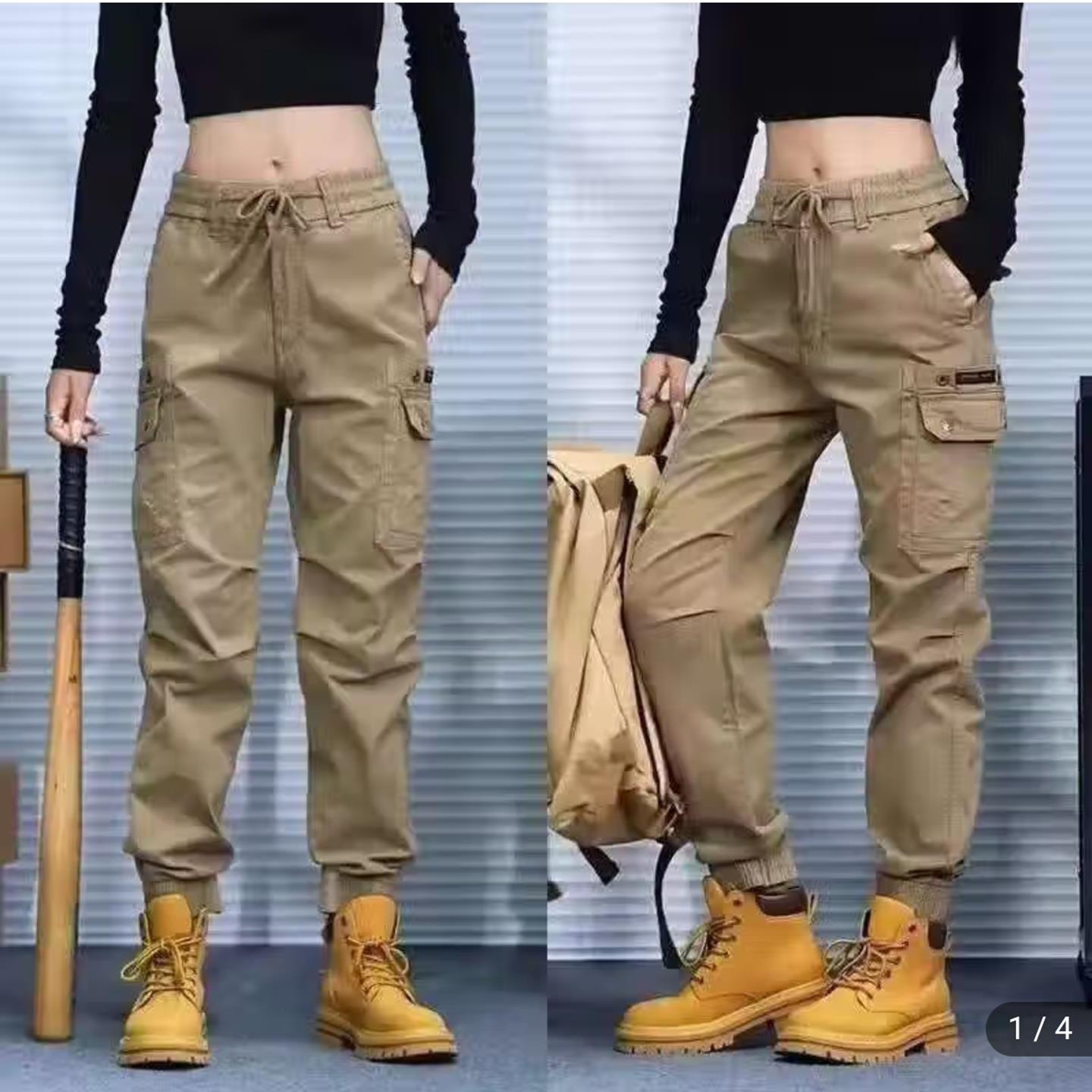 邀购好物男裤美式覆古宽松工装裤男士百搭休闲裤子秋冬束脚运动裤