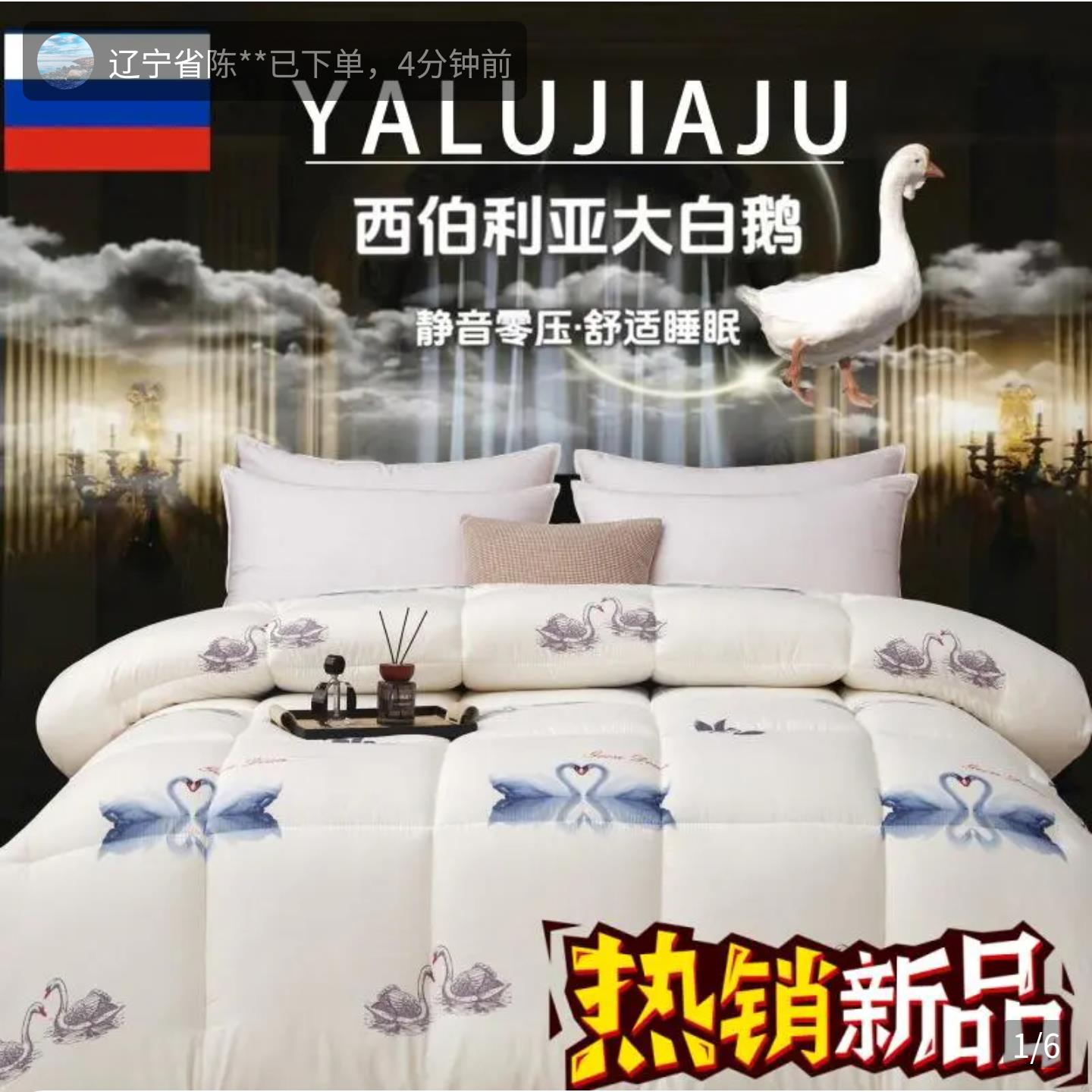 玟若鹅绒被源头工厂西伯利亚大白鹅秋冬被芯保暖不压身羽丝绒被子