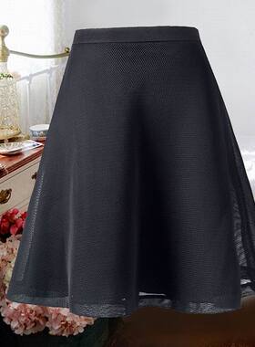 清仓特卖春夏高腰显瘦网眼a字半身裙OL中裙黑色蓬蓬气质大摆伞裙