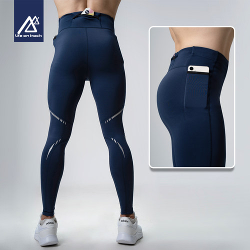 高腰健身跑步长裤压缩速干