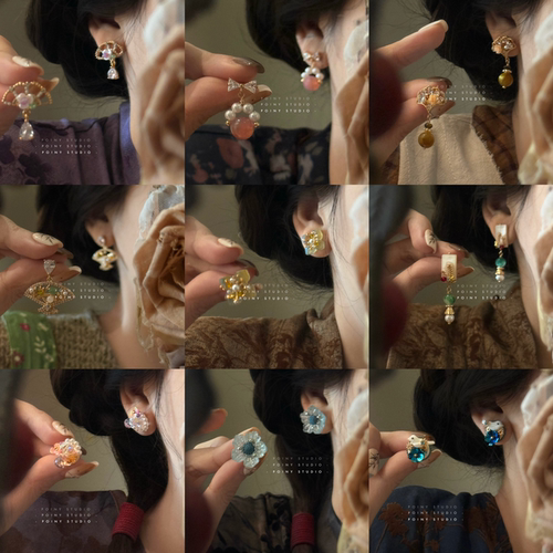 气质锆石小众设计流苏耳环