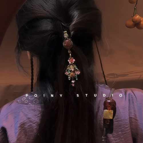 民族风复古花朵发夹女高级感气质侧边夹民族风发饰头饰