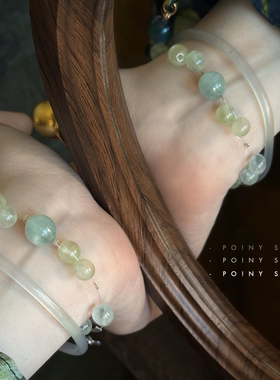 天然绿水晶手链女轻奢小众精致设计感叠戴串珠手串百搭高级感手饰