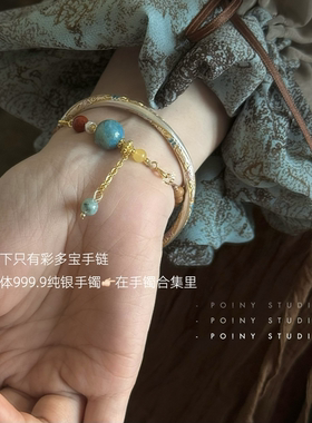 轻奢多宝串珠手链新中式国风手饰通勤百搭可调节编织手绳送闺蜜