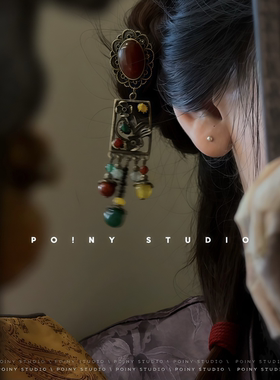 新中式民族风复古风流苏发夹女气质高级感长款刘海夹子发饰头饰